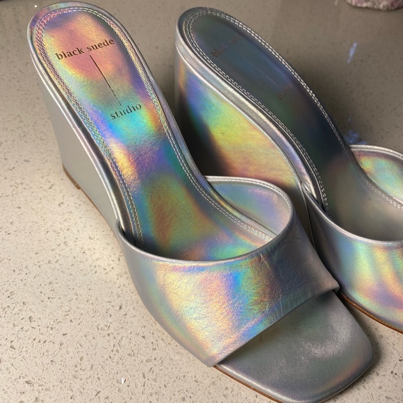 Black Suede Studio ~ Paloma Wedges - Picture 5 of 7